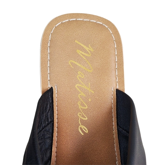 Matisse Knotty Black Leather Slide Sandals Size 9 - Picture 8 of 9